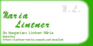 maria lintner business card